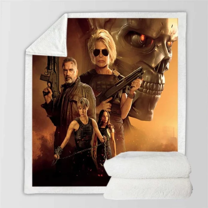 Terminator Dark Fate Movie Arnold Schwarzenegger Sherpa Fleece Blanket