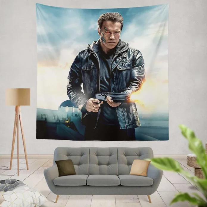 Terminator Genisys Movie Arnold Schwarzenegger Wall Hanging Tapestry