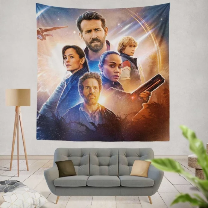 The Adam Project Movie Ryan Reynolds Zoe Saldana Wall Hanging Tapestry