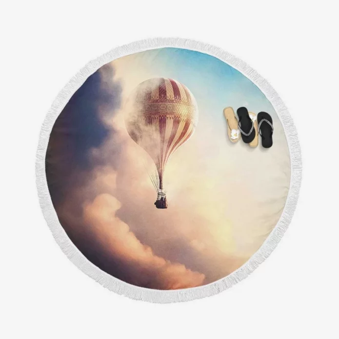 The Aeronauts Movie Hot Air Balloon Round Beach Towel