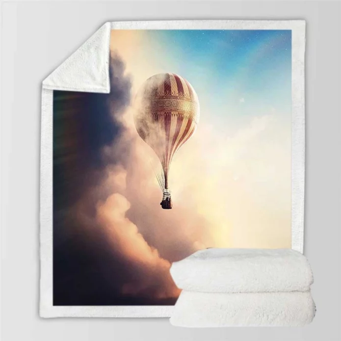 The Aeronauts Movie Hot Air Balloon Sherpa Fleece Blanket