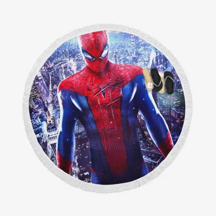 The Amazing Spider-man Poster enhanced Movie Round Beach Towel