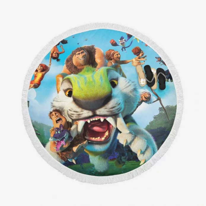 The Croods A New Age Movie Eep Guy Round Beach Towel