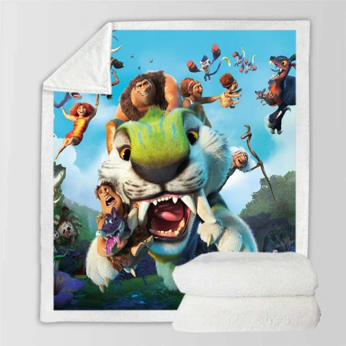 The Croods A New Age Movie Eep Guy Sherpa Fleece Blanket