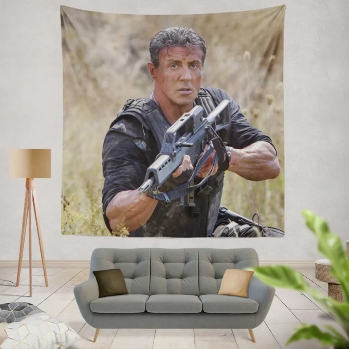 The Expendables 3 Movie Barney Ross Sylvester Stallone Wall Hanging Tapestry