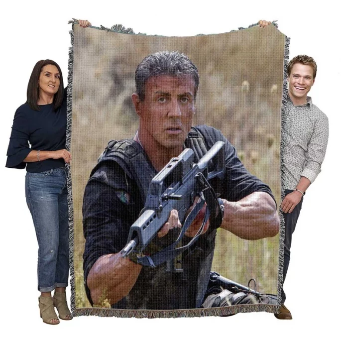 The Expendables 3 Movie Barney Ross Sylvester Stallone Woven Blanket