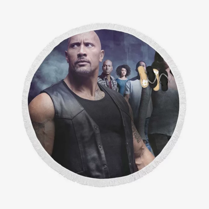 The Fate of The Furious Movie Poster Round Beach Towel