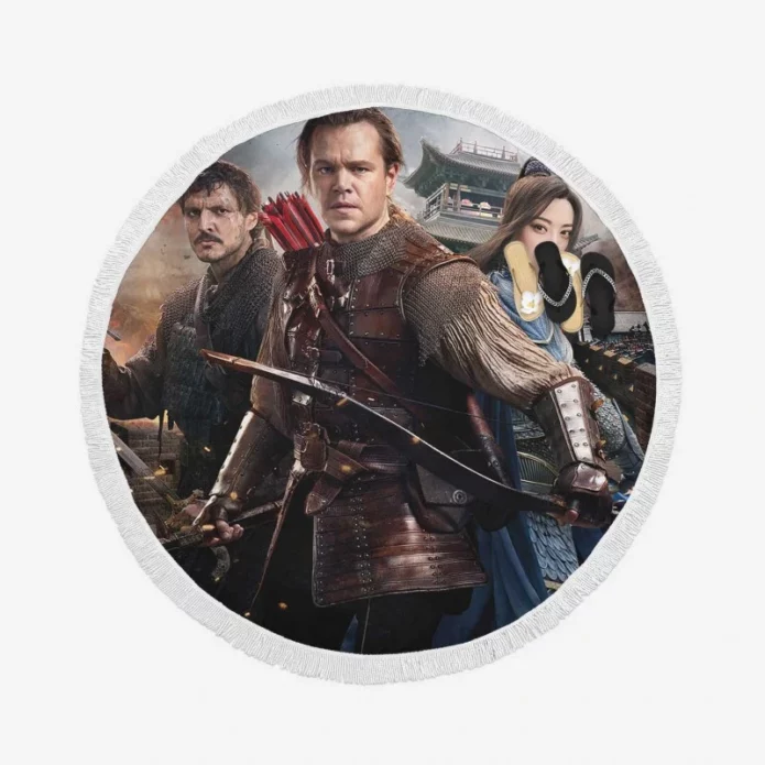 The Great Wall Movie Matt Damon Round Beach Towel