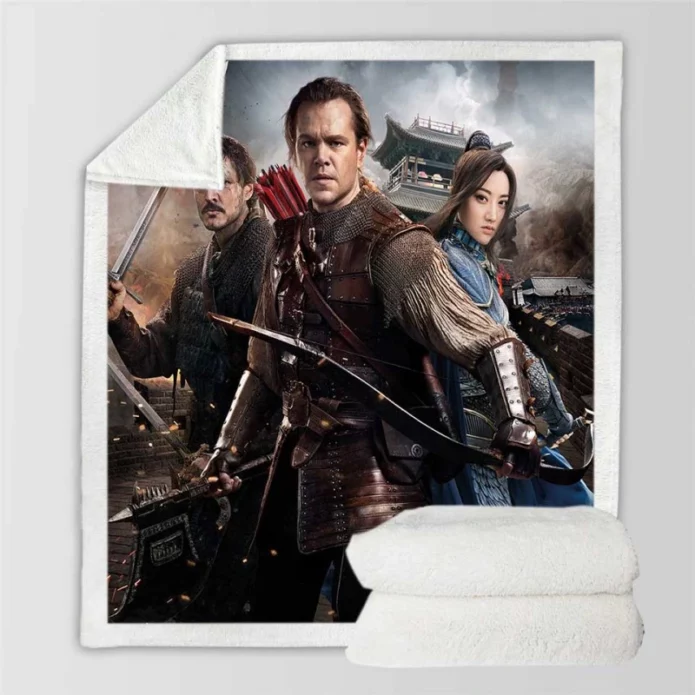 The Great Wall Movie Matt Damon Sherpa Fleece Blanket