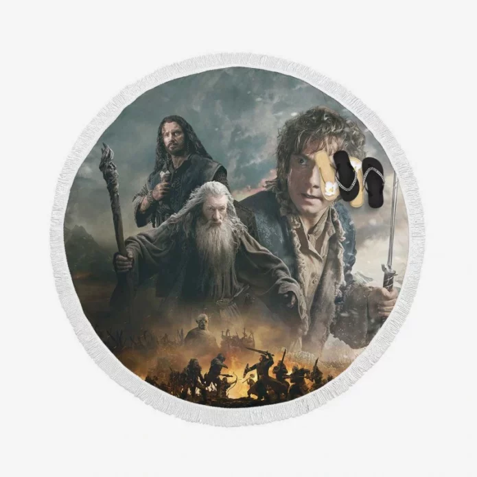 The Hobbit The Battle of the Five Armies Fantasy Movie Round Beach Towel