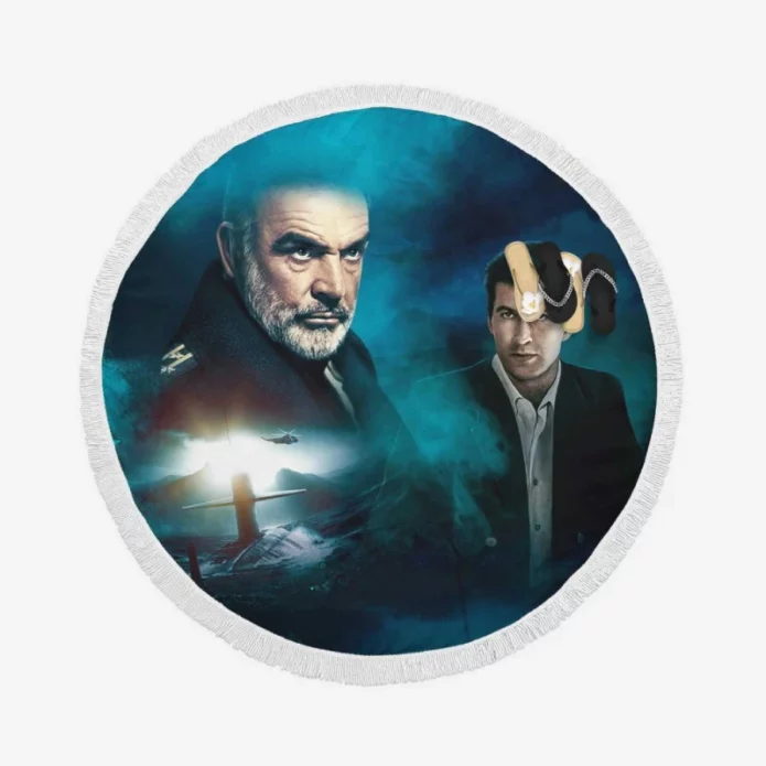 The Hunt for Red October Movie Sean Connery Alec Baldwin Round Beach Towel