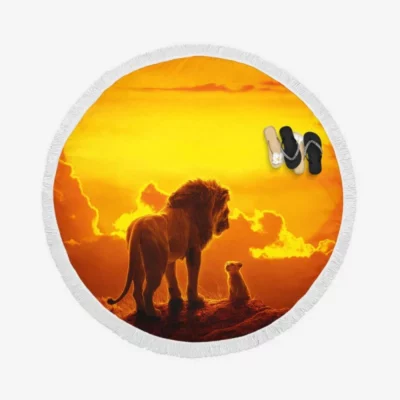 The Lion King Movie Simba Mufasa Round Beach Towel