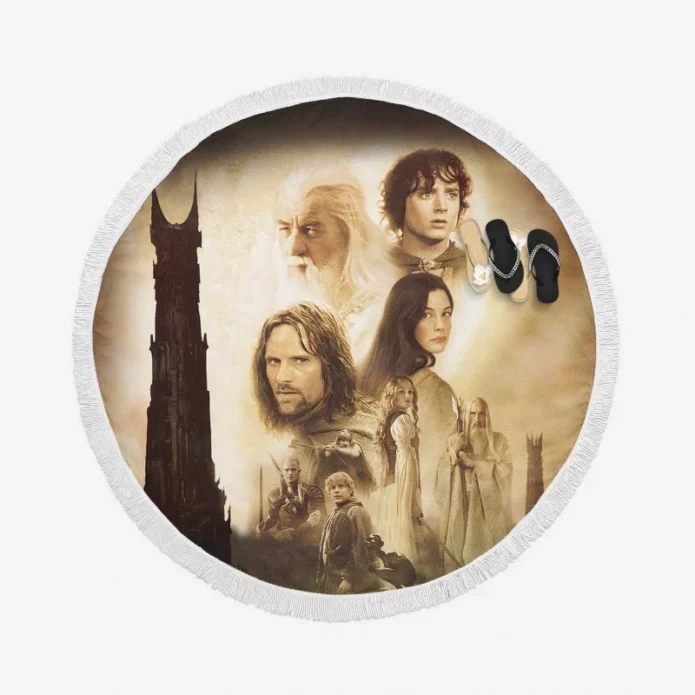 The Lord of the Rings The Two Towers Movie Round Beach Towel