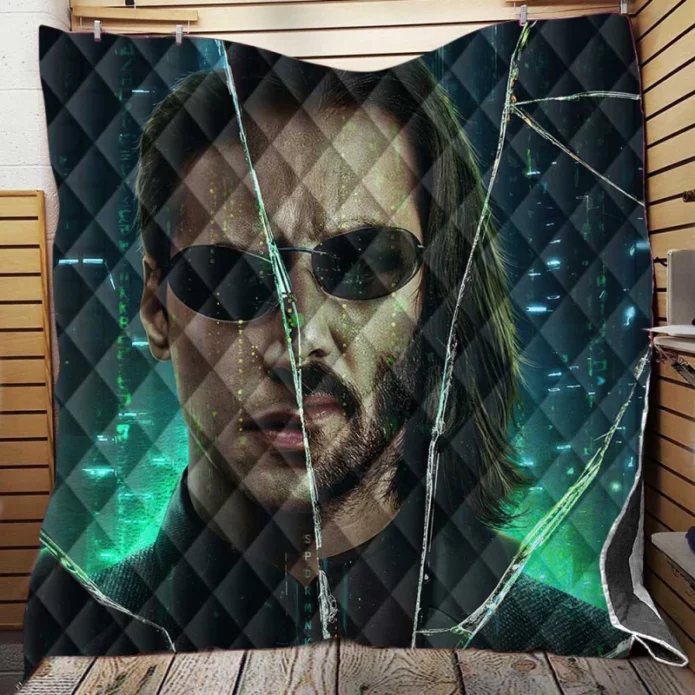 The Matrix Resurrections Movie Keanu Reeves Quilt Blanket