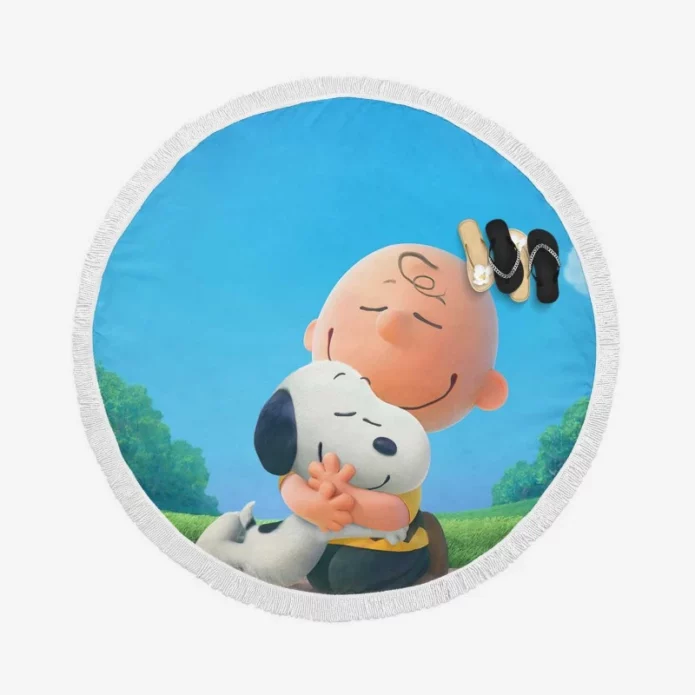 The Peanuts Movie Charlie Brown Snoopy Round Beach Towel