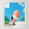 The Peanuts Movie Charlie Brown Snoopy Sherpa Fleece Blanket