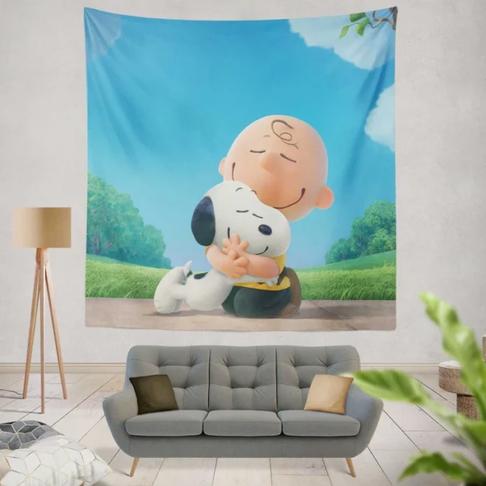 The Peanuts Movie Charlie Brown Snoopy Wall Hanging Tapestry