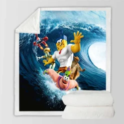 The SpongeBob Movie Sponge Out of Water Movie Patrick Star Sherpa Fleece Blanket