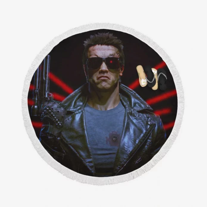 The Terminator Movie Round Beach Towel