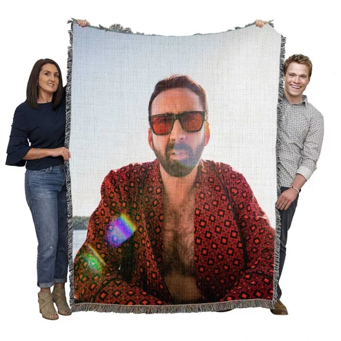 The Unbearable Weight of Massive Talent Movie Nicolas Cage Woven Blanket