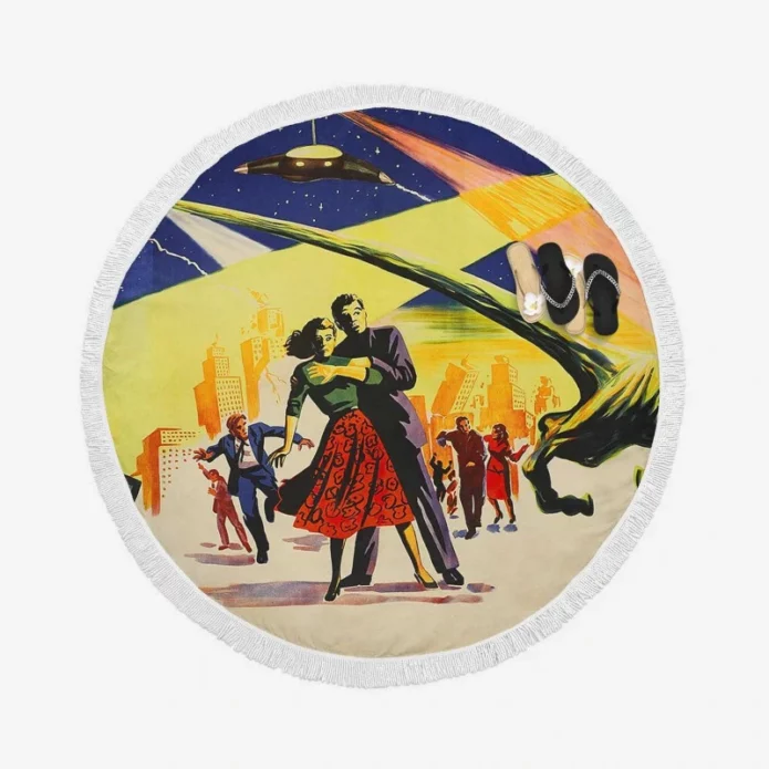 The War of the Worlds Movie Round Beach Towel