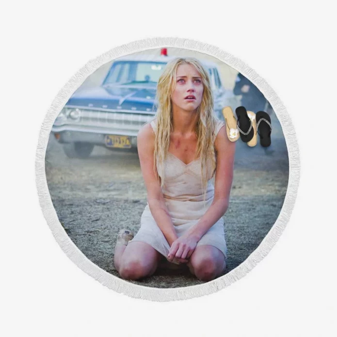 The Ward Movie Amber Heard Round Beach Towel