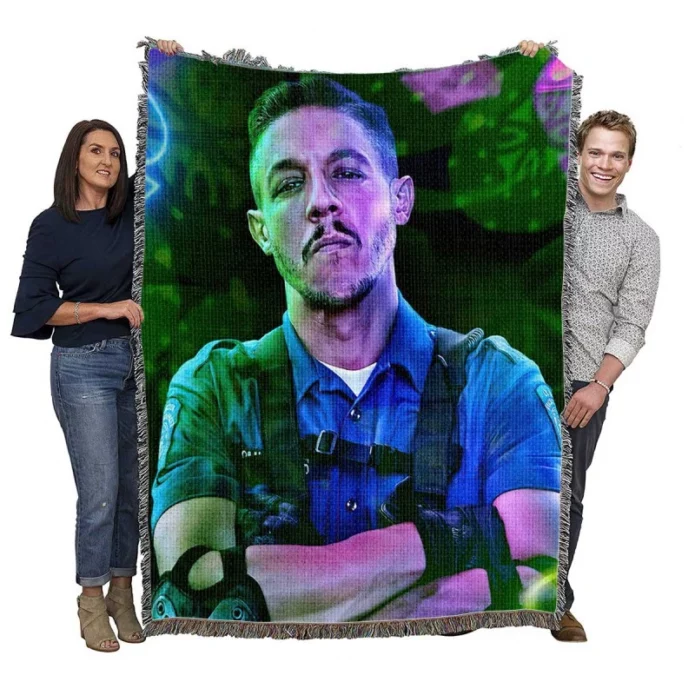 Theo Rossi as Burt Cummings in Army of the Dead Movie Woven Blanket