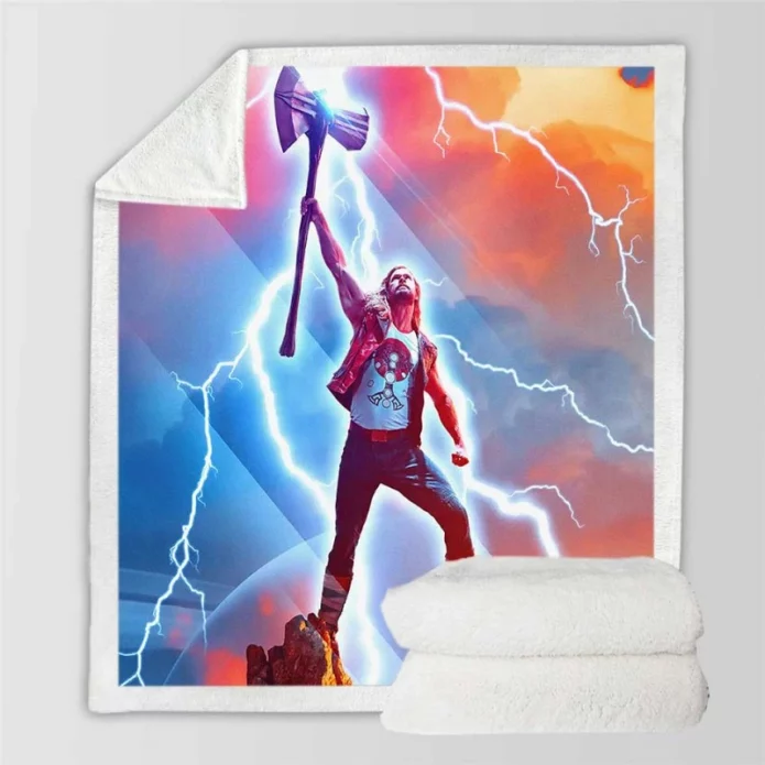 Thor Love and Thunder Movie Chris Hemsworth Sherpa Fleece Blanket