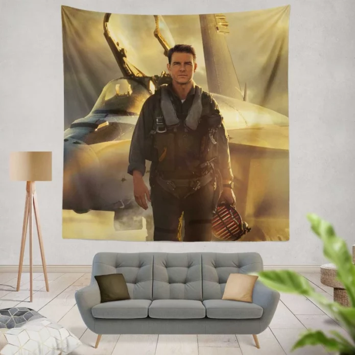 Tom Cruise in Top Gun Maverick Movie Wall Hanging Tapestry