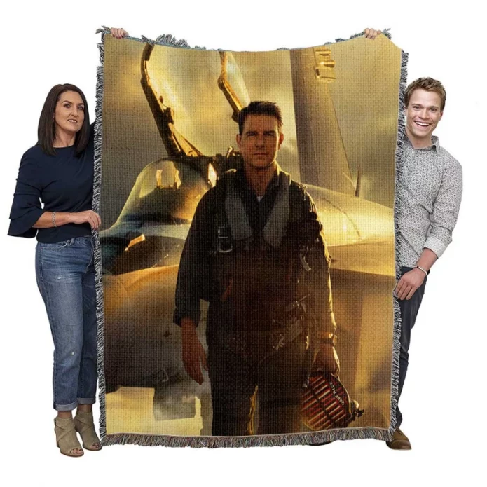 Tom Cruise in Top Gun Maverick Movie Woven Blanket
