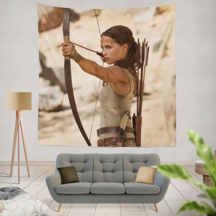 Tomb Raider Movie Alicia Vikander Lara Croft Wall Hanging Tapestry
