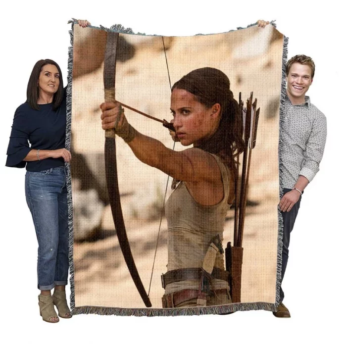 Tomb Raider Movie Alicia Vikander Lara Croft Woven Blanket