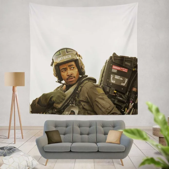 Top Gun Maverick Movie Jay Ellis Wall Hanging Tapestry