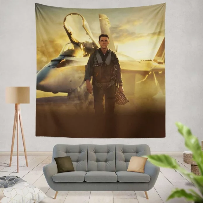 Top Gun Maverick Movie Lt Pete Mitchell Wall Hanging Tapestry