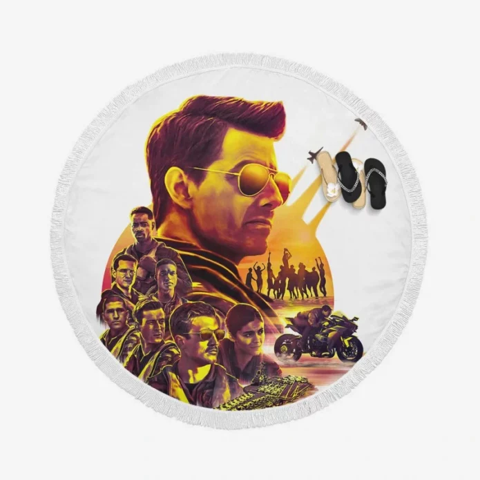 Top Gun Maverick Movie Round Beach Towel