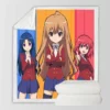 Toradora Japanese Anime Girl Sherpa Fleece Blanket