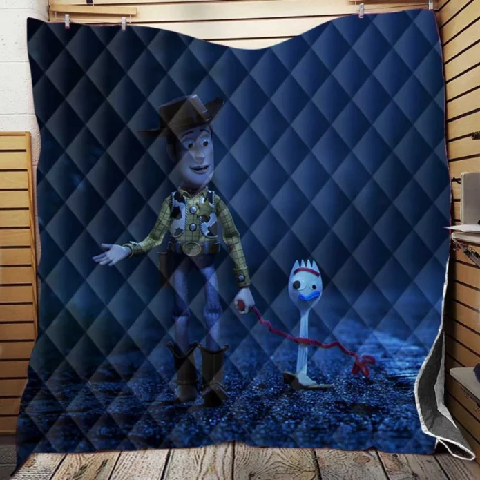 Toy Story 4 Movie Forky Woody Quilt Blanket