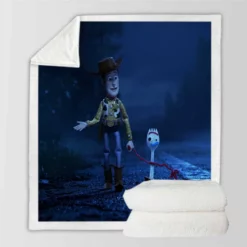 Toy Story 4 Movie Forky Woody Sherpa Fleece Blanket