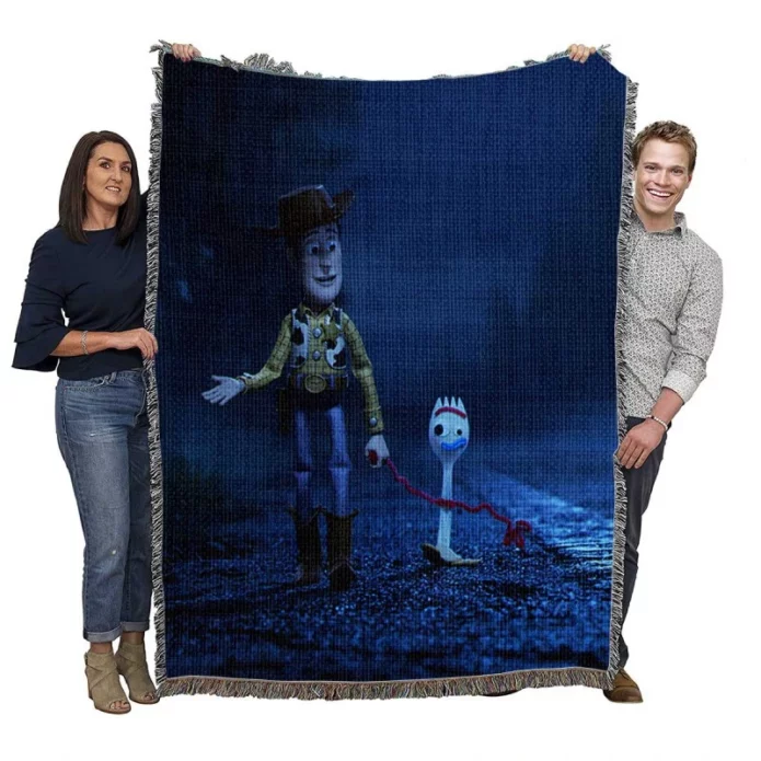 Toy Story 4 Movie Forky Woody Woven Blanket