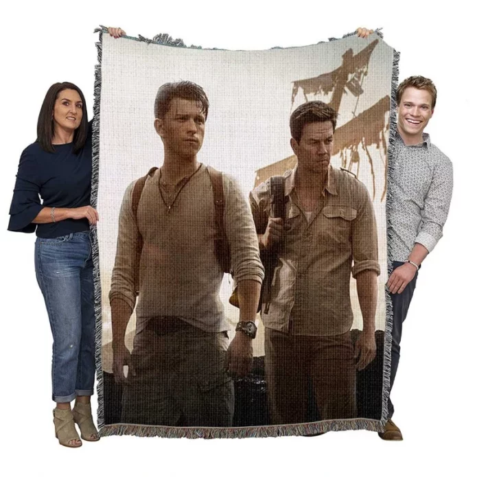 Uncharted Movie Tom Holland Nathan Drake Woven Blanket