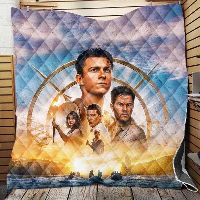 Uncharted Thriller Movie Tom Holland Quilt Blanket