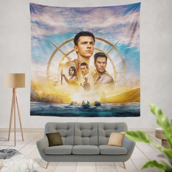 Uncharted Thriller Movie Tom Holland Wall Hanging Tapestry