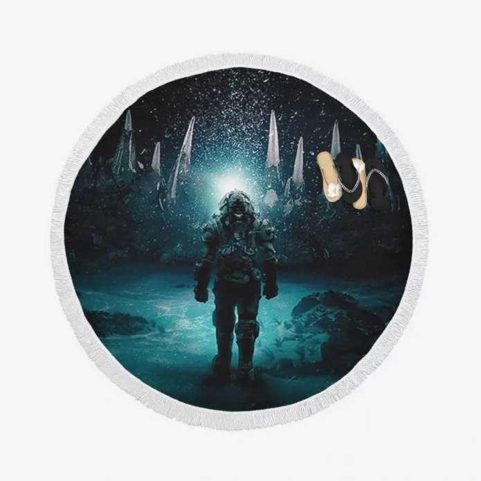 Underwater Movie Round Beach Towel