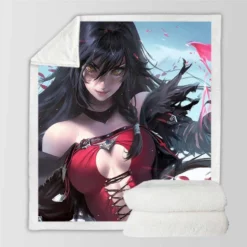 Velvet Crowe Hot Anime Girl Sherpa Fleece Blanket
