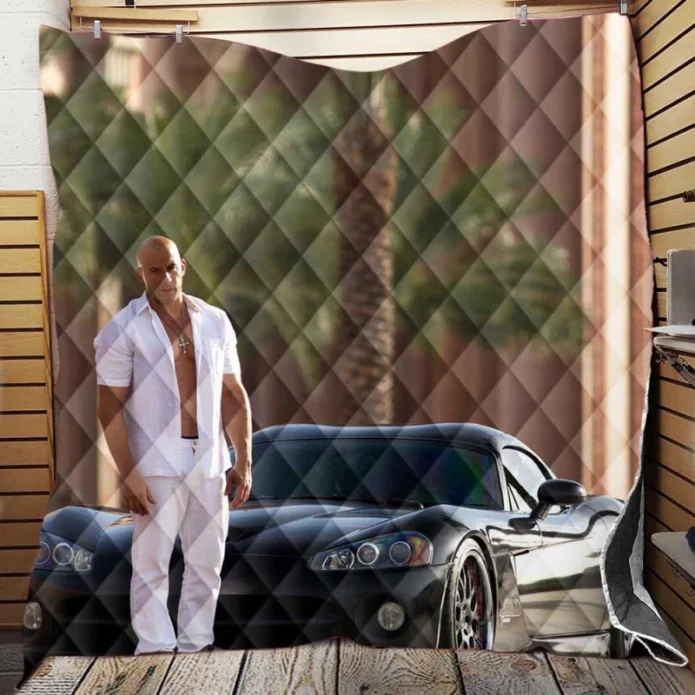 Vin Diesel in Furious 7 Movie Quilt Blanket