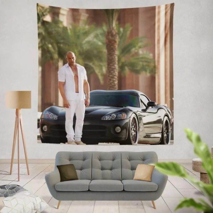 Vin Diesel in Furious 7 Movie Wall Hanging Tapestry