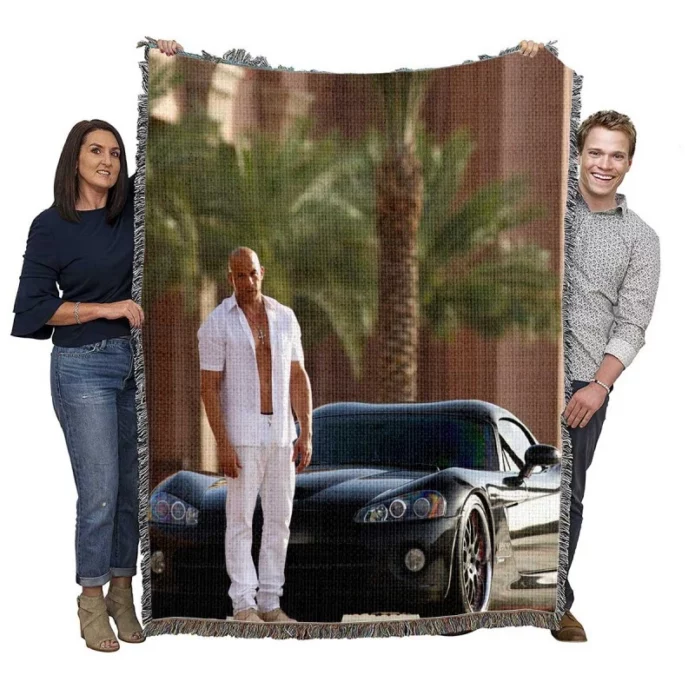 Vin Diesel in Furious 7 Movie Woven Blanket