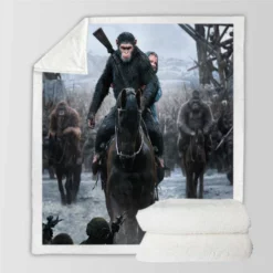 War For The Planet Of The Apes Movie Sherpa Fleece Blanket