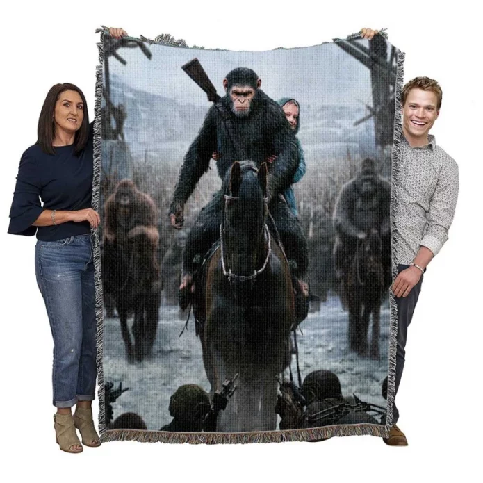 War For The Planet Of The Apes Movie Woven Blanket