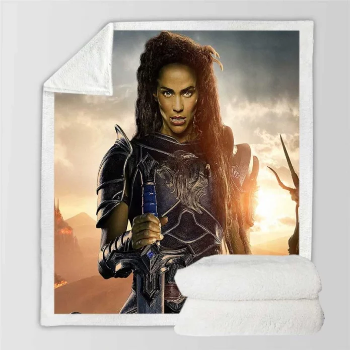 Warcraft Woman Warrior Movie Sherpa Fleece Blanket